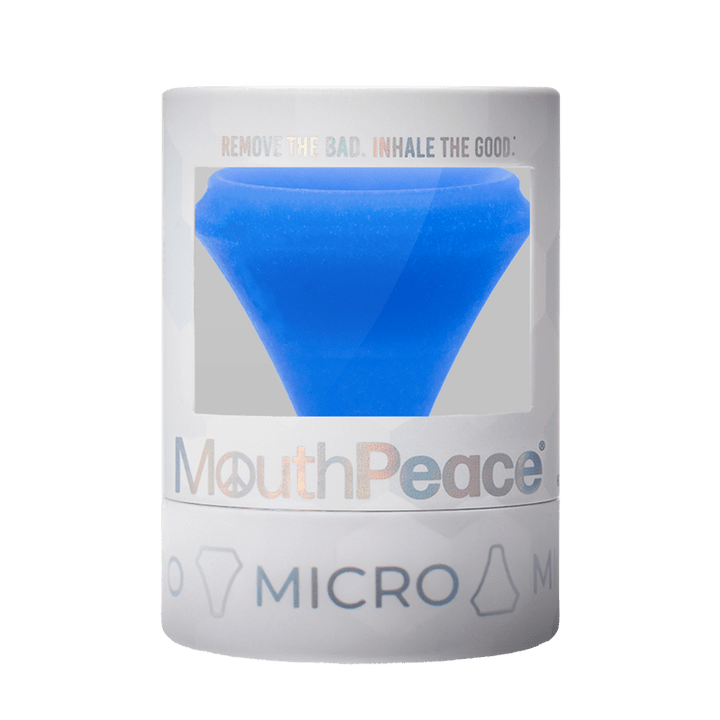MICRO-GLOWBLUE676821204585Blue mouthpiece in a transparent packaging with 'MouthPeace' branding on a white background.Glow BlueMouthPeace MicroBundleMoose LabsMouthPeace Micro - Moose Labs LLC
