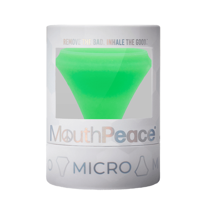 MICRO-GLOWGREEN676821195333MouthPeace Micro device packaging with a green silicone cone on a white backgroundGlow GreenMouthPeace MicroBundleMoose LabsMouthPeace Micro - Moose Labs LLC