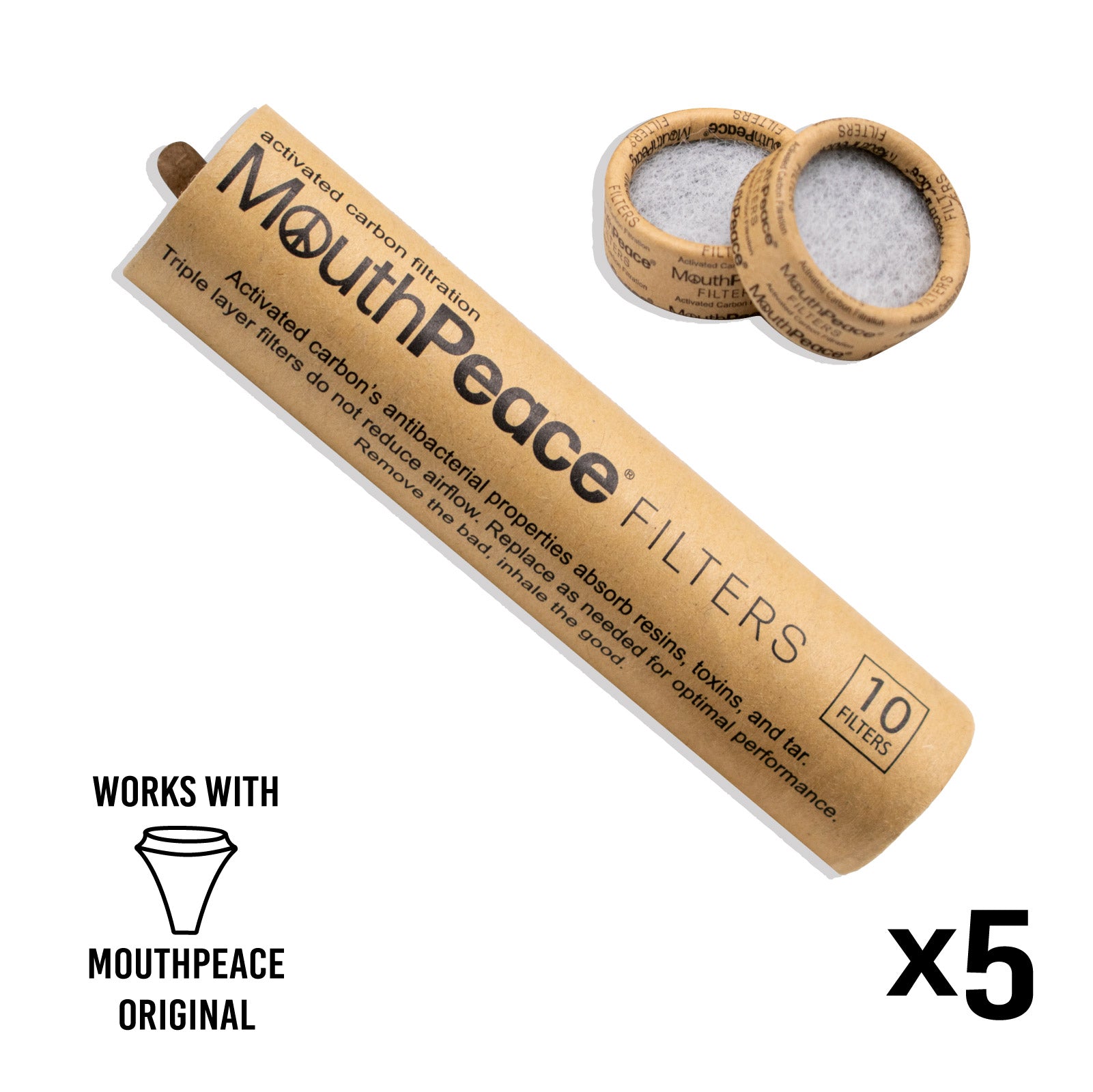MouthPeace Carbon Filter Rolls x5 - Moose Labs LLC
